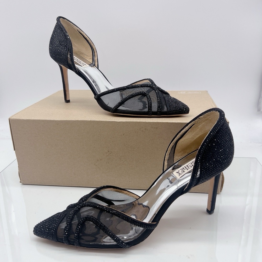 Badgley Mischka Haze Women's High Heel Evening Formal Pumps Black Size US 10